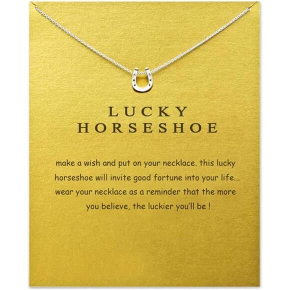 Lucky Horseshoe Pendant Necklace – Minimalist Good Fortune Jewelry - Friendship - Picture 1 of 7